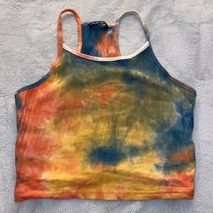 Multicolored tie dye SHEIN crop top tank top